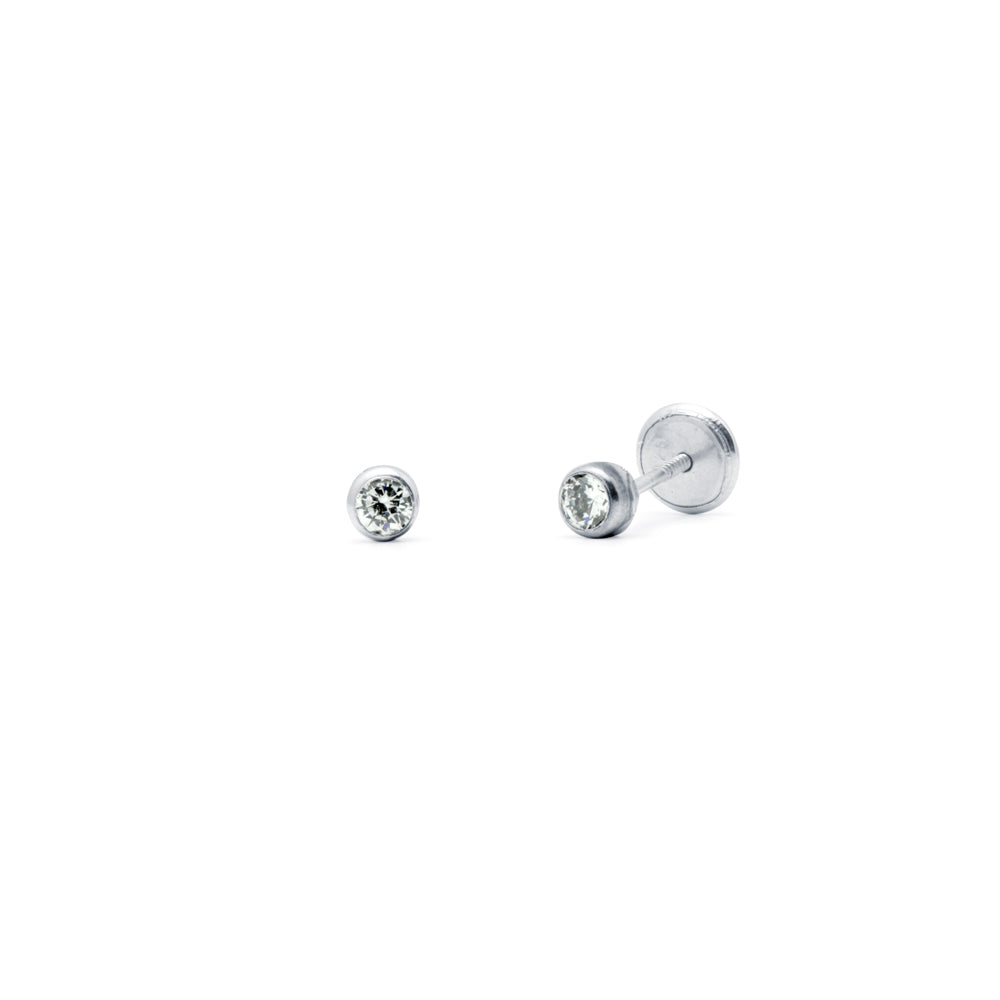 Pendientes Chatón Plata 3mm