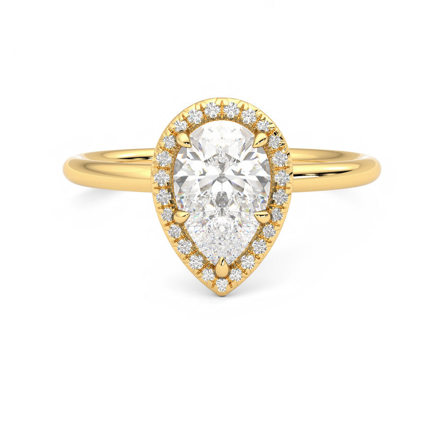 Anillo Radiance Halo Diamante y Oro 18k