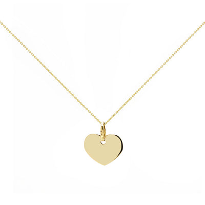 Cadena y Placa Corazón de Oro 9K Personalizada
