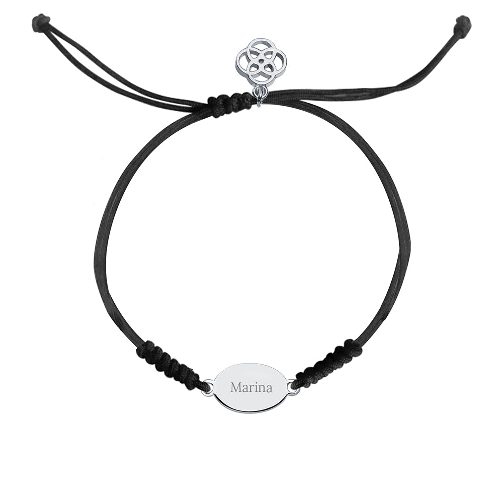 Pulsera Ovalada Macramé Plata