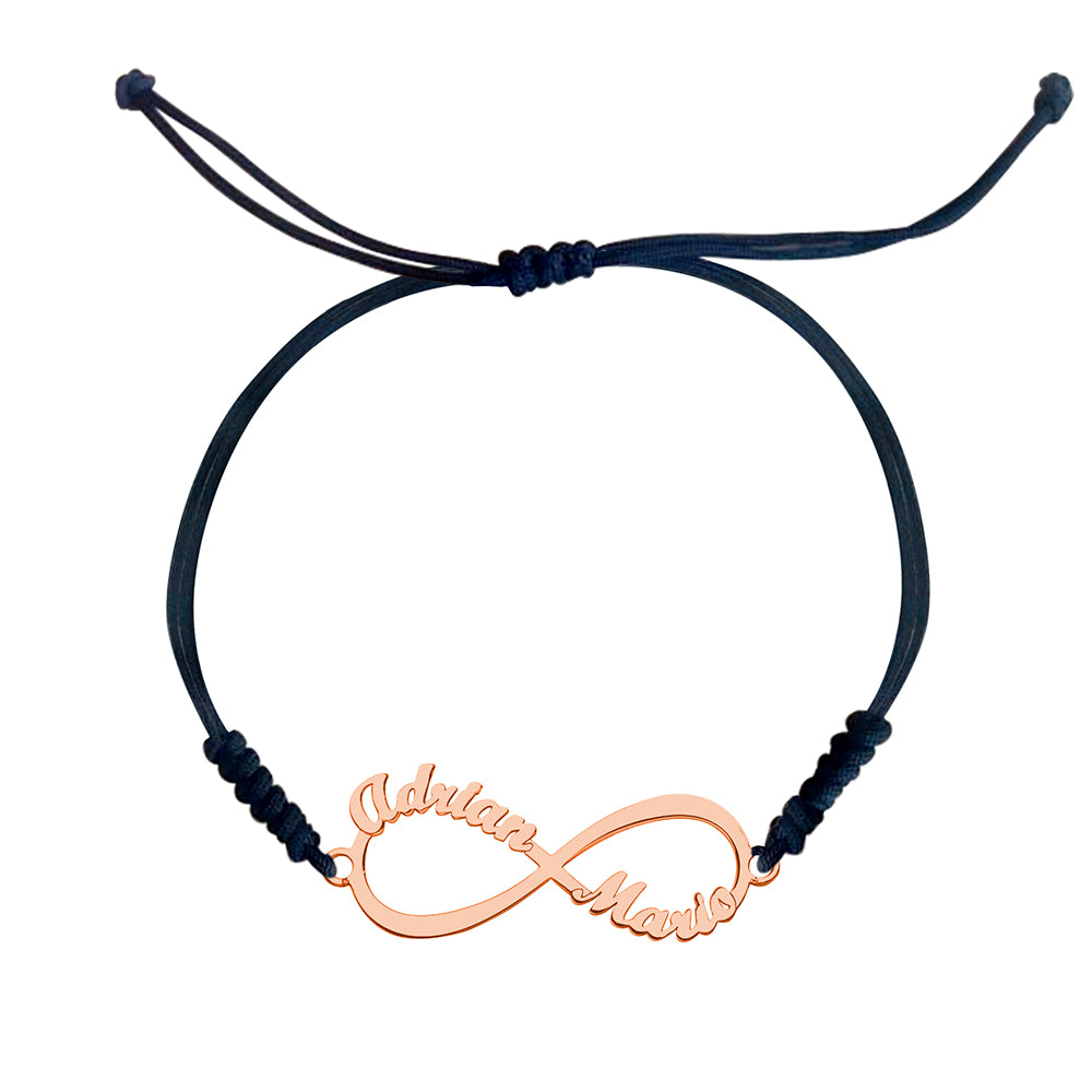 Pulsera con nombre 2 Infinito Oro