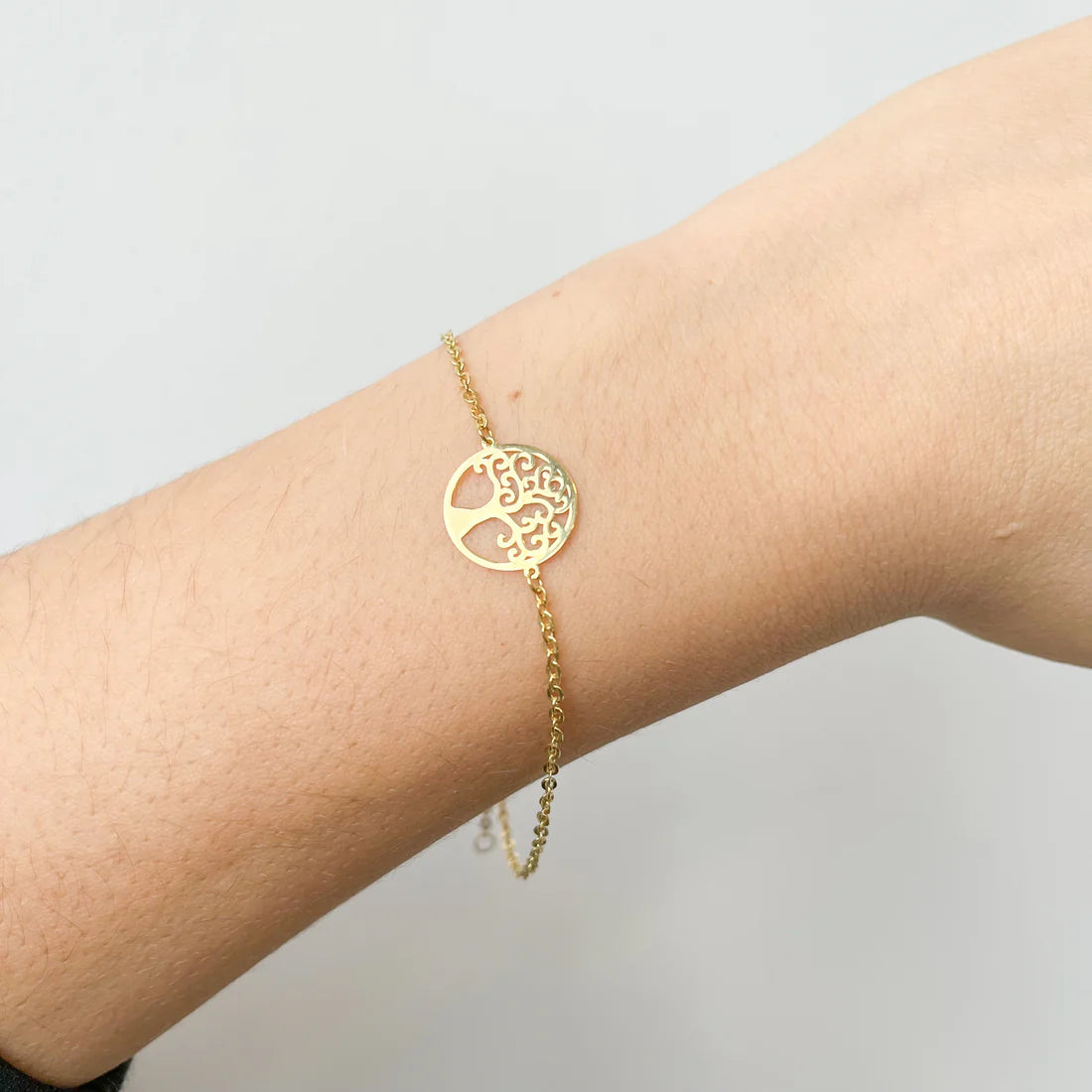 Pulsera Árbol de la Vida Liso Oro
