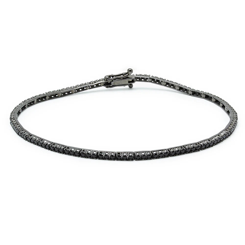 Pulsera Riviere con Circonitas Negras Oro