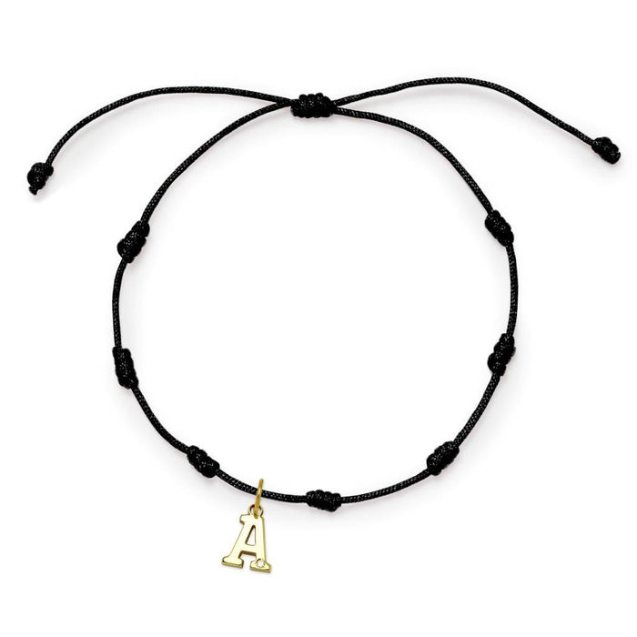 Pulsera 7 Nudos de Oro con Inicial Grabada