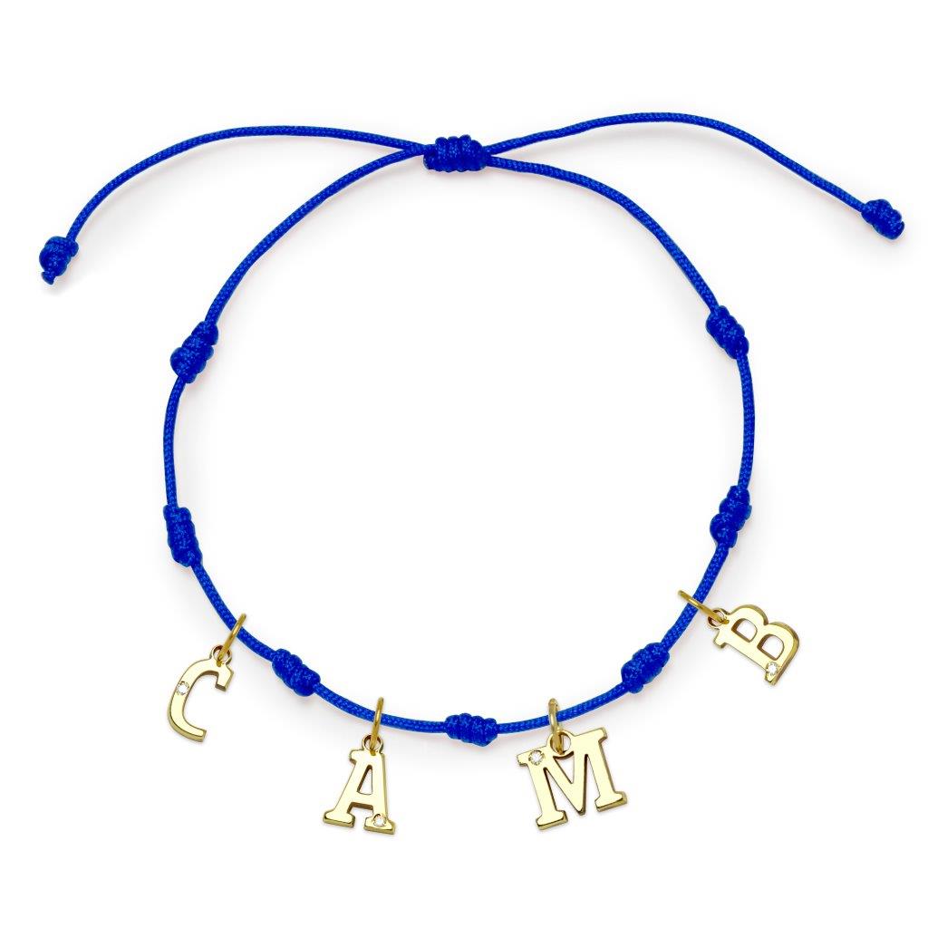 Pulsera 7 nudos 4 Iniciales y Diamante