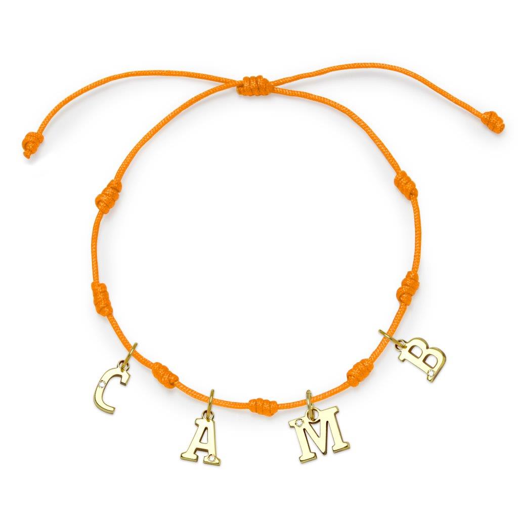 Pulsera 7 nudos 4 Iniciales y Diamante