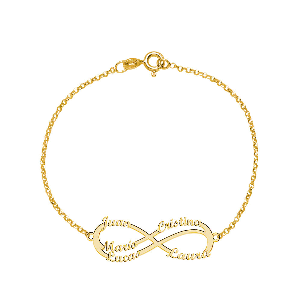 Pulsera con nombre Infinito 5 Plata