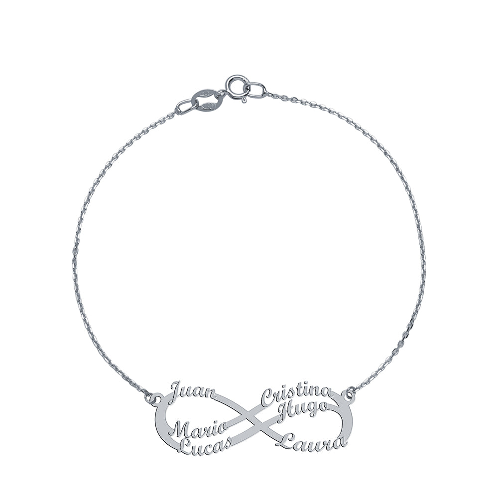 Pulsera con nombre 6 Infinito Oro