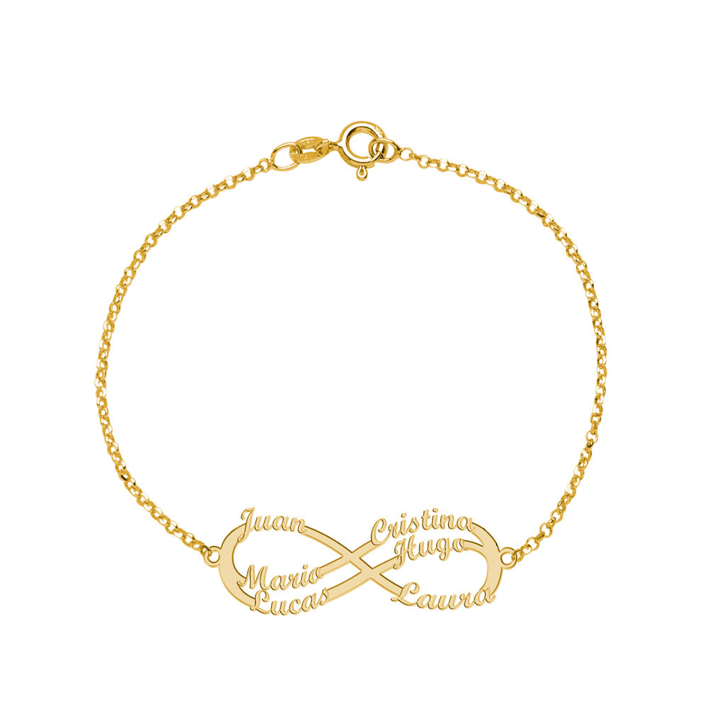 Pulsera con nombre Infinito 6 Plata