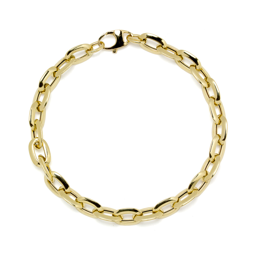 Pulsera Forzada Oval 19 cm Oro