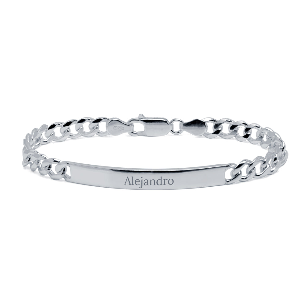 Pulsera Barbada Maciza 5mm Plata