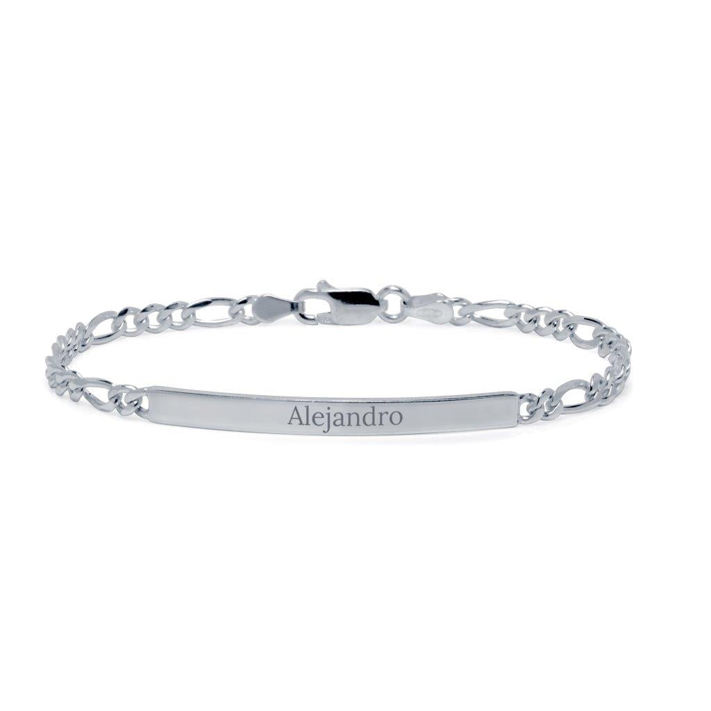 Pulsera Fígaro Maciza 3mm Plata