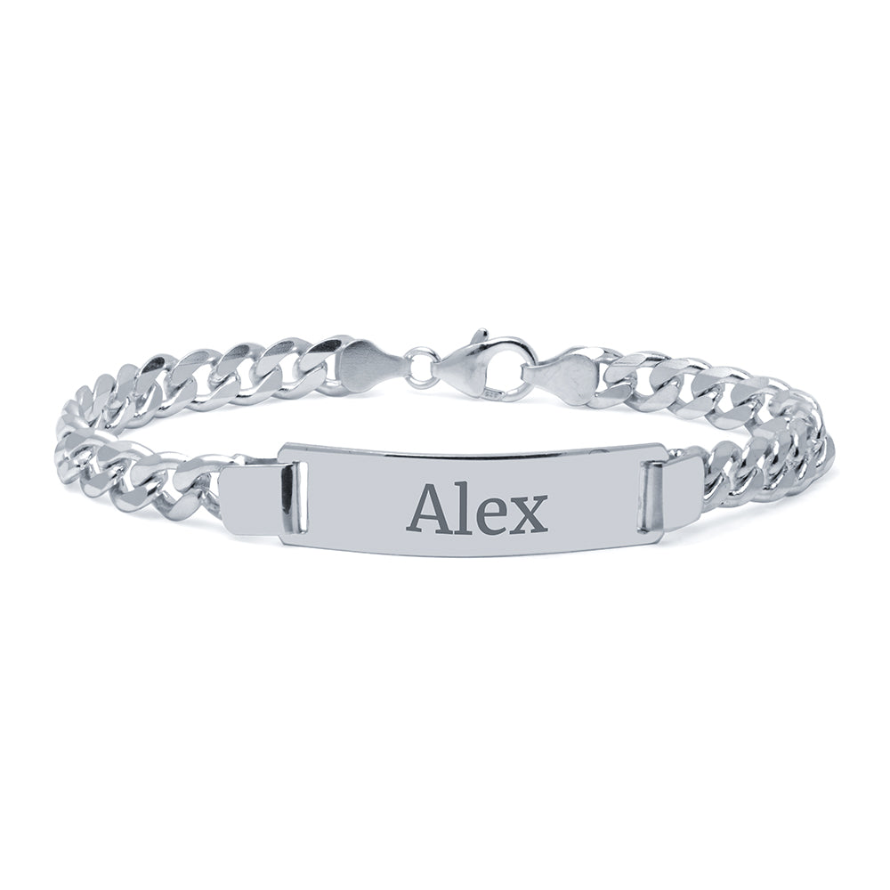 Pulsera Barbada Maciza Italiana 6mm