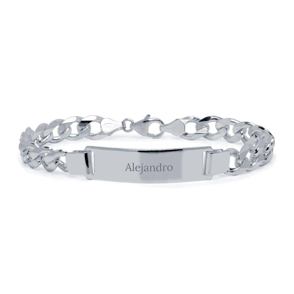 Pulsera Barbada Maciza Italiana 8mm