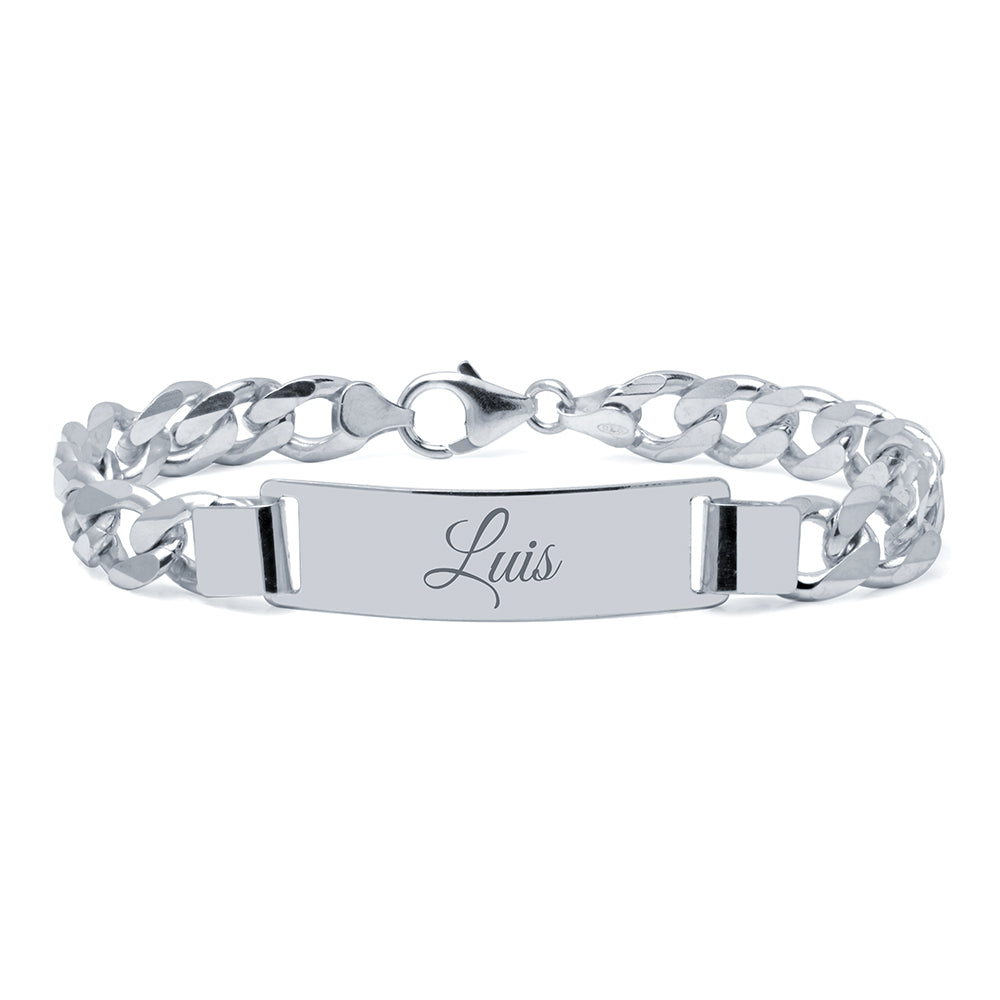 Pulsera Barbada Maciza Italiana 10mm