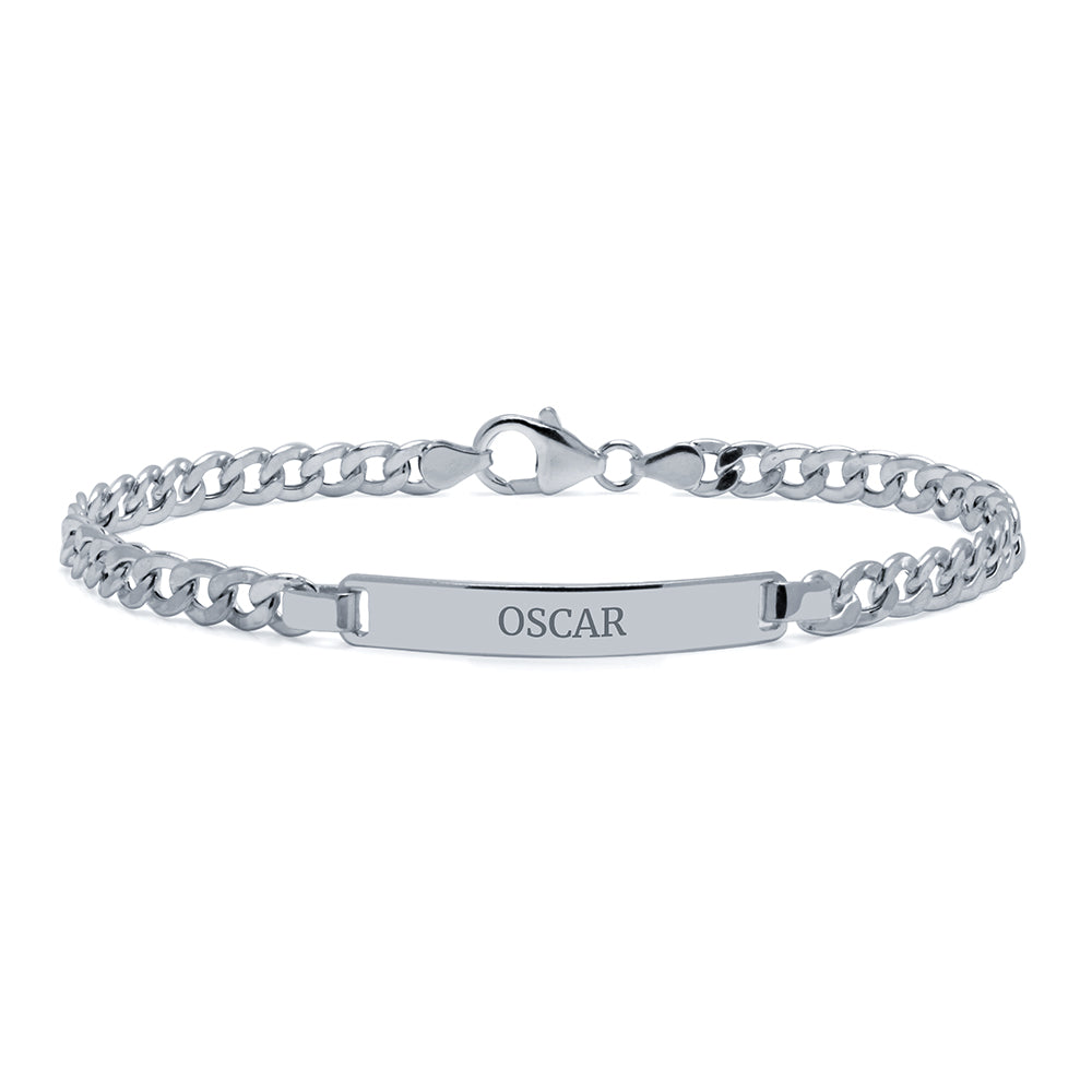 Pulsera Barbada Hueca 5mm Plata