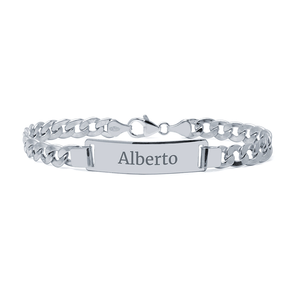 Pulsera Barbada Hueca 7mm Plata