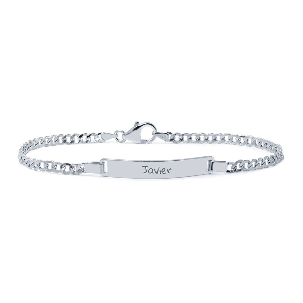 Pulsera Barbada Hueca 3mm Plata