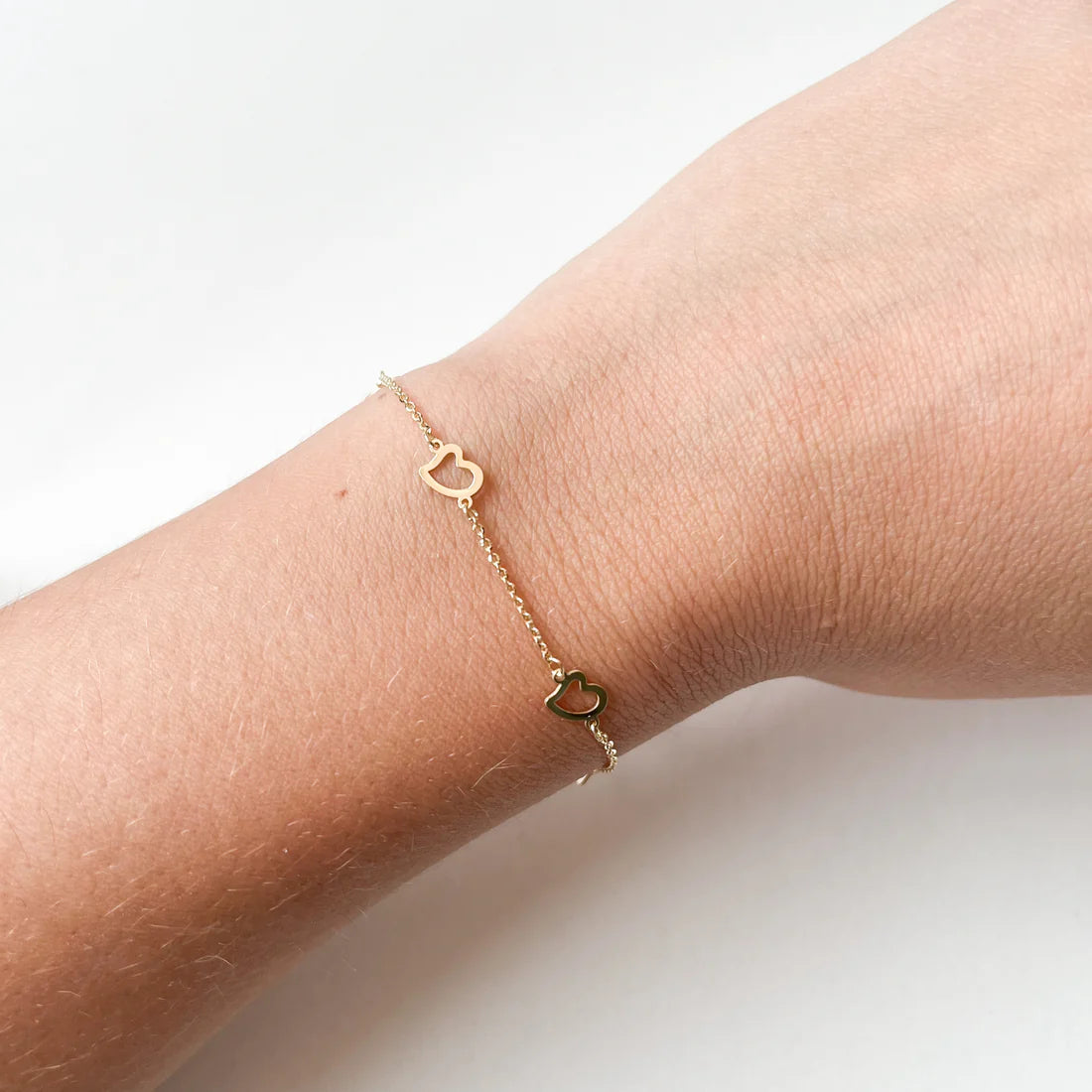 Pulsera 5 corazones Oro