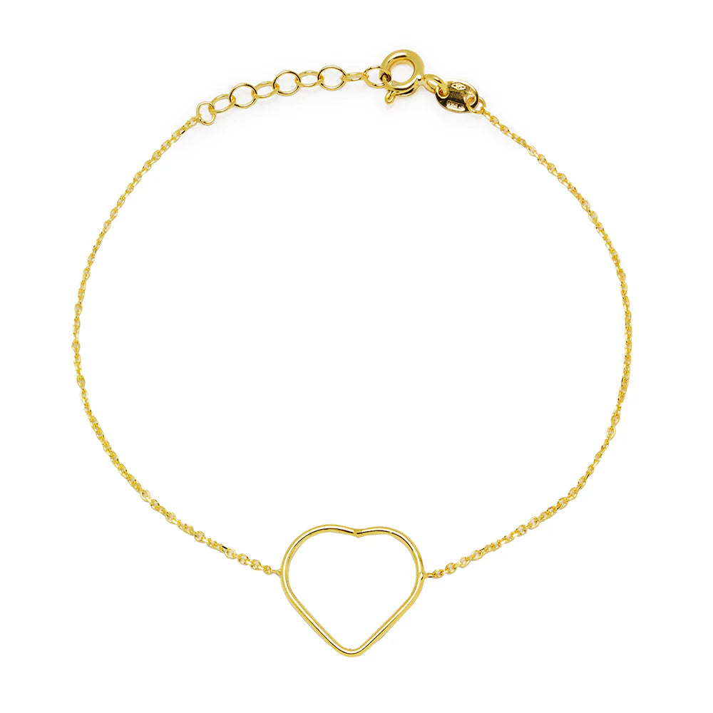 Pulsera silueta corazón Oro