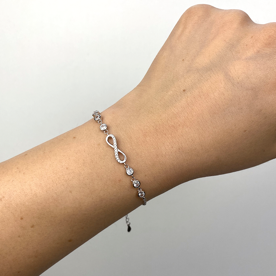 Pulsera Infinito y Circonitas Plata