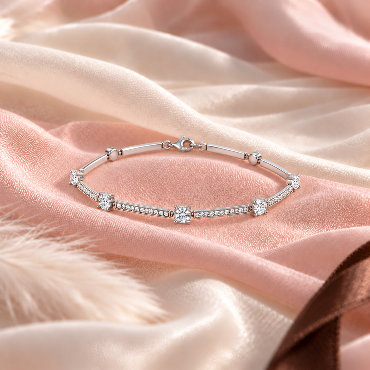 Pulsera de Plata 925 con Moissanita Redonda – bodegón