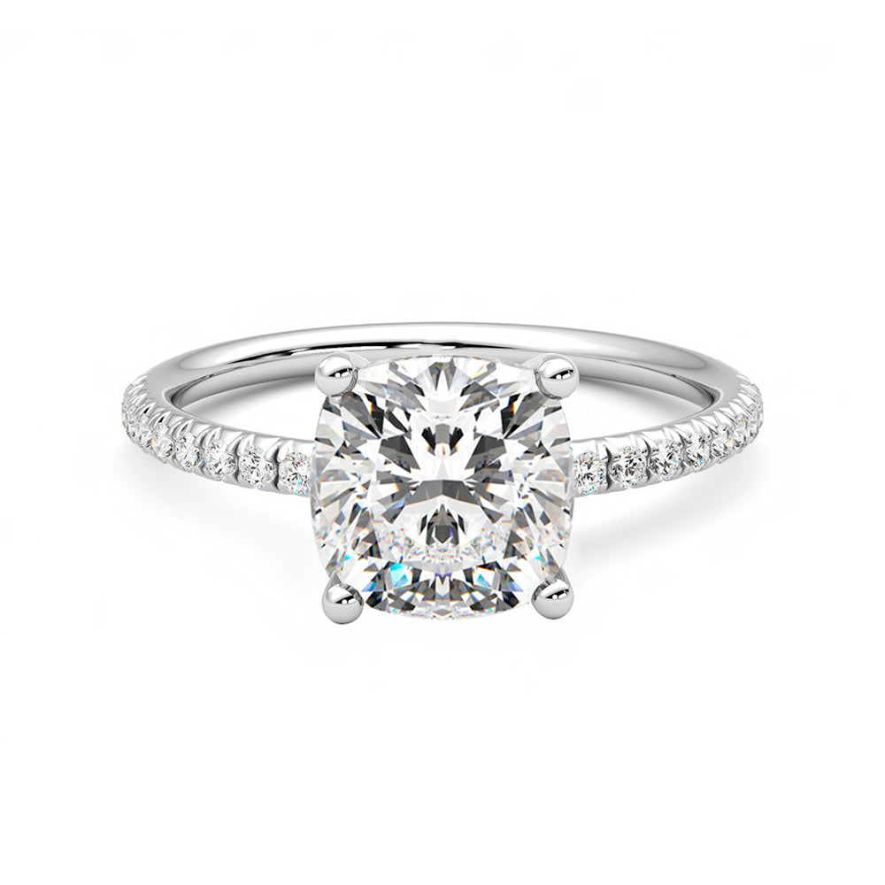 Anillo Eclat Pavé Diamante y Oro Blanco 18k