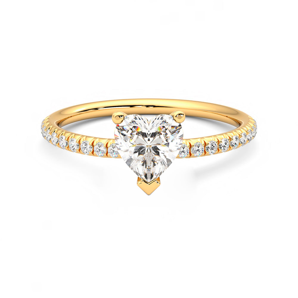 Anillo Coeur Pavé Diamante y Oro 18k