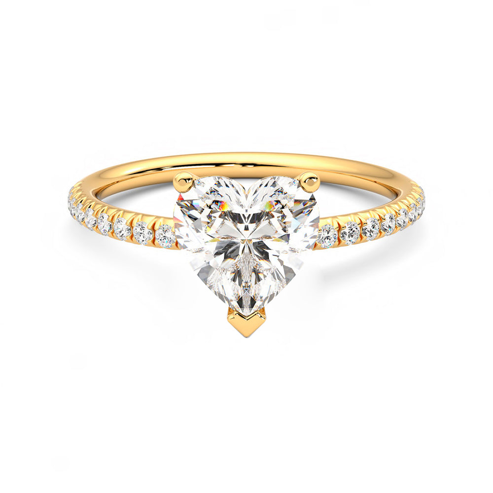 Anillo Coeur Pavé Diamante y Oro 18k
