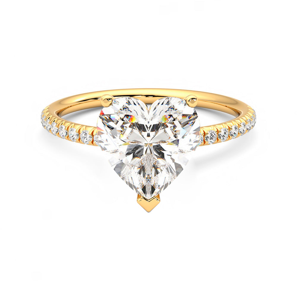 Anillo Coeur Pavé Diamante y Oro 18k