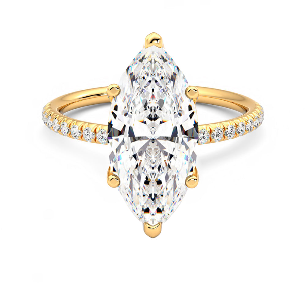 Anillo Flamme Pavé Diamante y Oro 18k