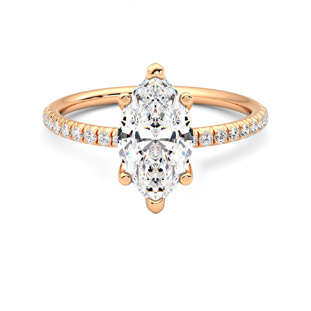 Anillo Coeur Pavé Diamante y Oro Rosa 18k