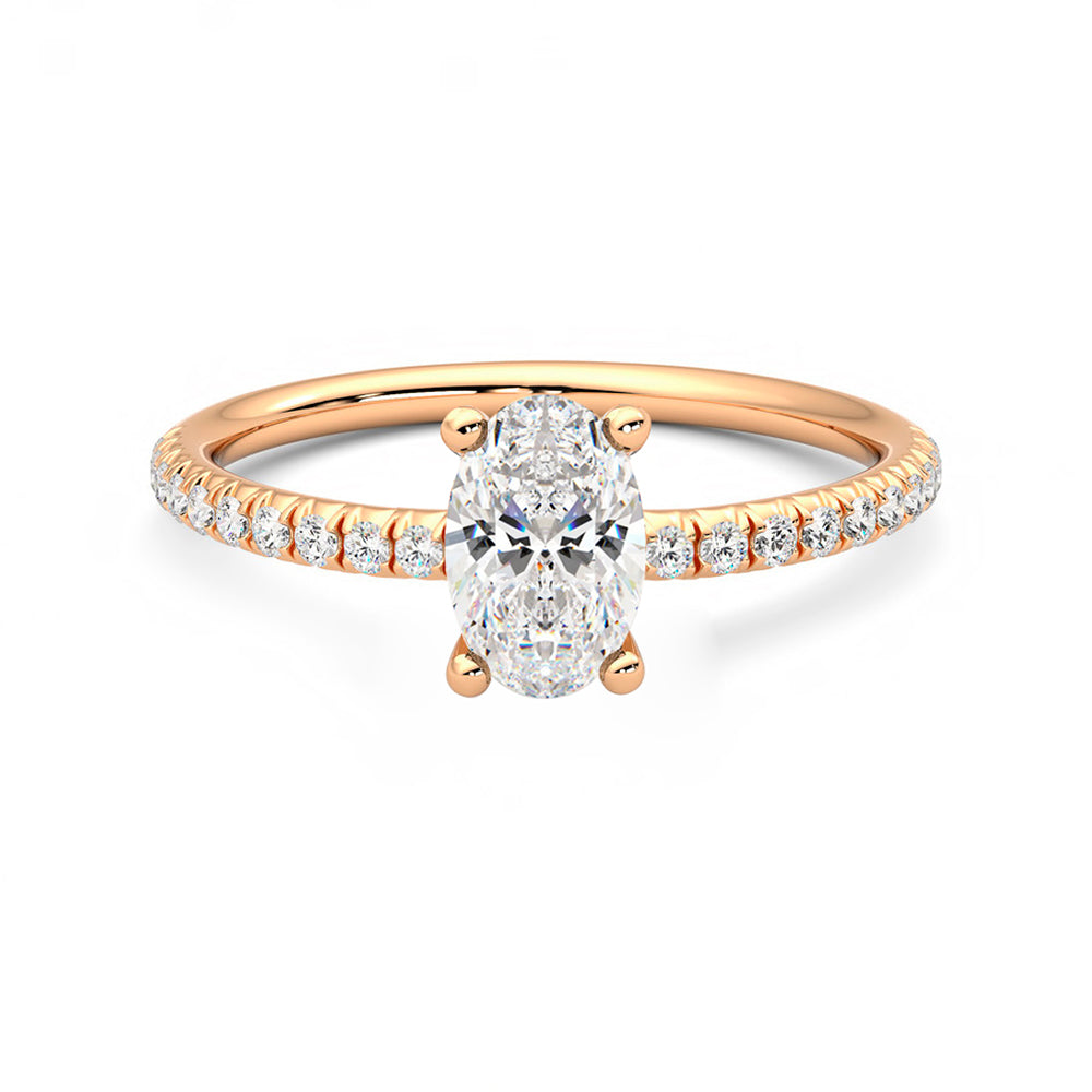 Anillo Coeur Pavé Diamante y Oro Rosa 18k