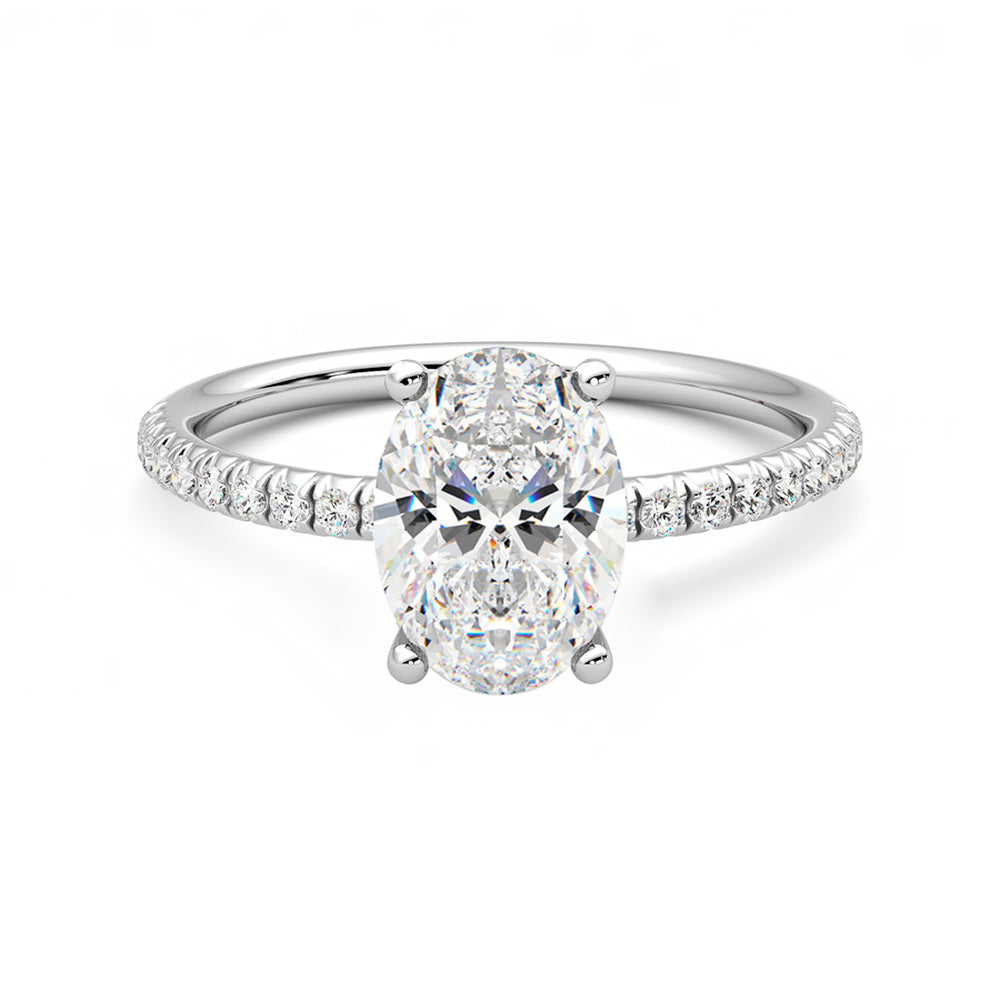 Anillo Lumiere Pavé Diamante y Oro Blanco 18k