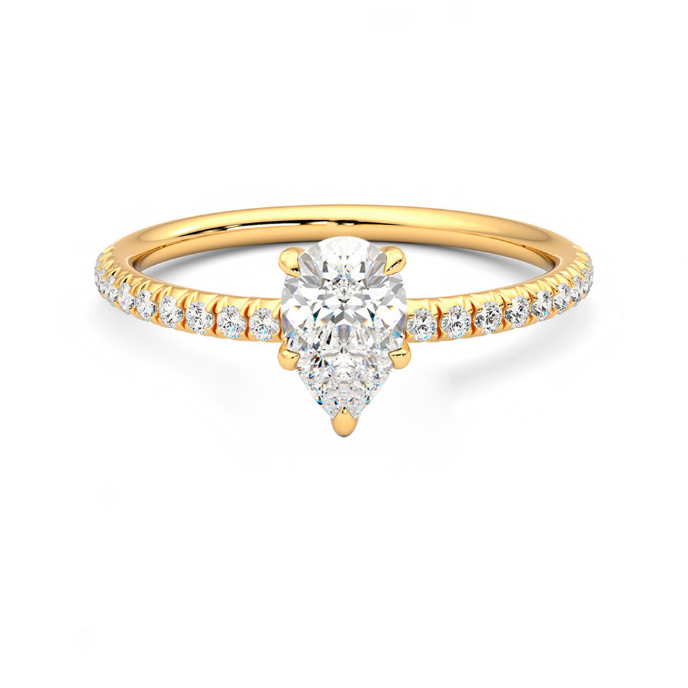 Anillo Coeur Pavé Diamante y Oro 18k