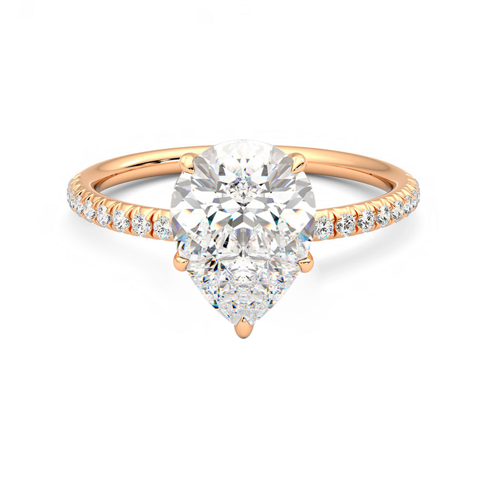 Anillo Radiance Pavé Diamante y Oro Rosa 18k
