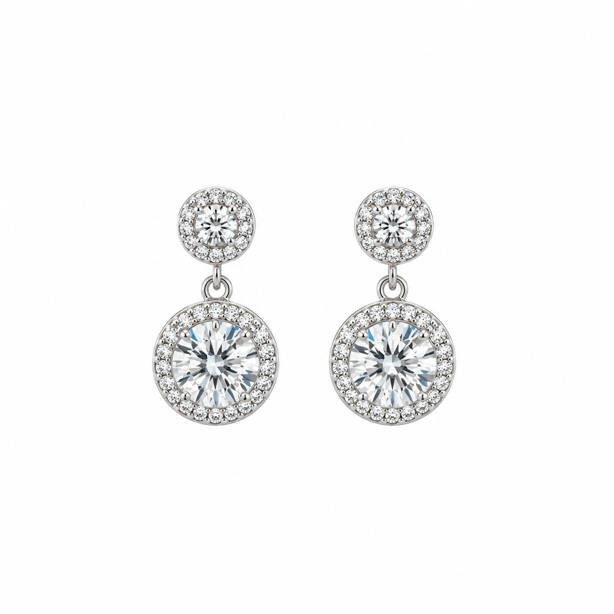 Pendientes de Plata 925 con Moissanita