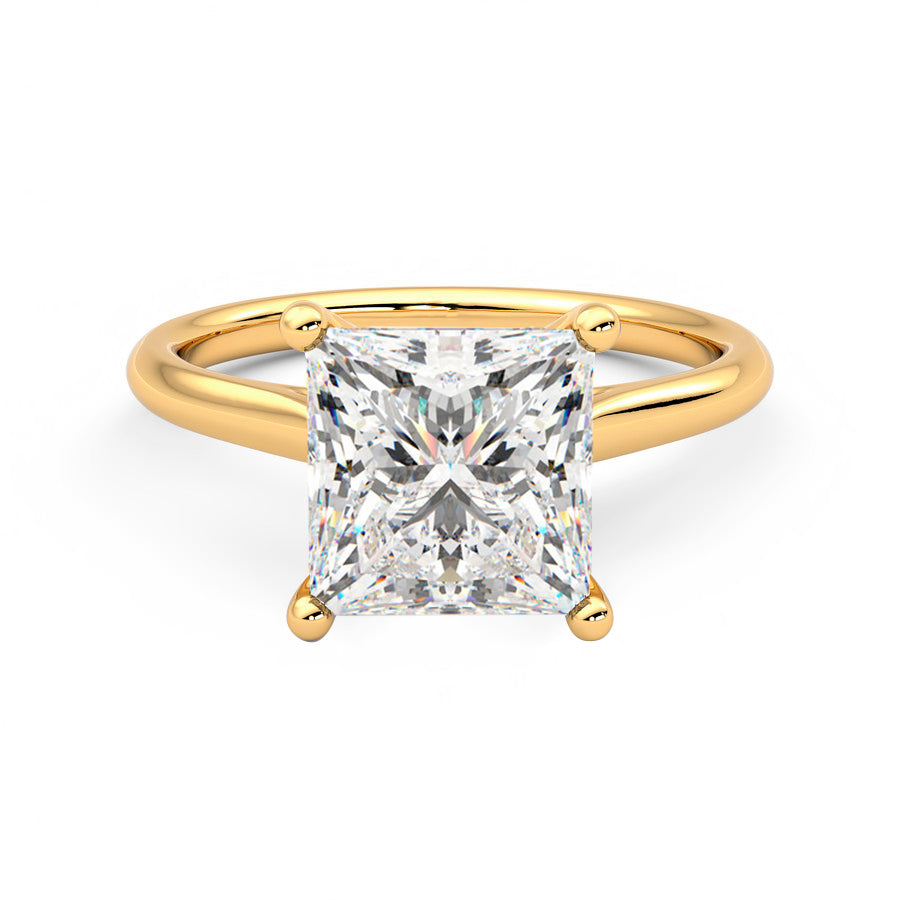 Anillo Princess Diamante y Oro 18k