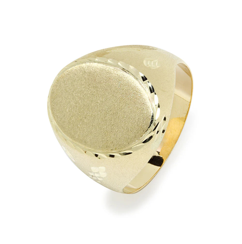 Anillo Oval de Oro 9K para Hombre Personalizado