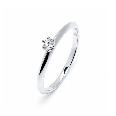 Anillo Solitario Diamante de Laboratorio Minimalista en Plata 925
