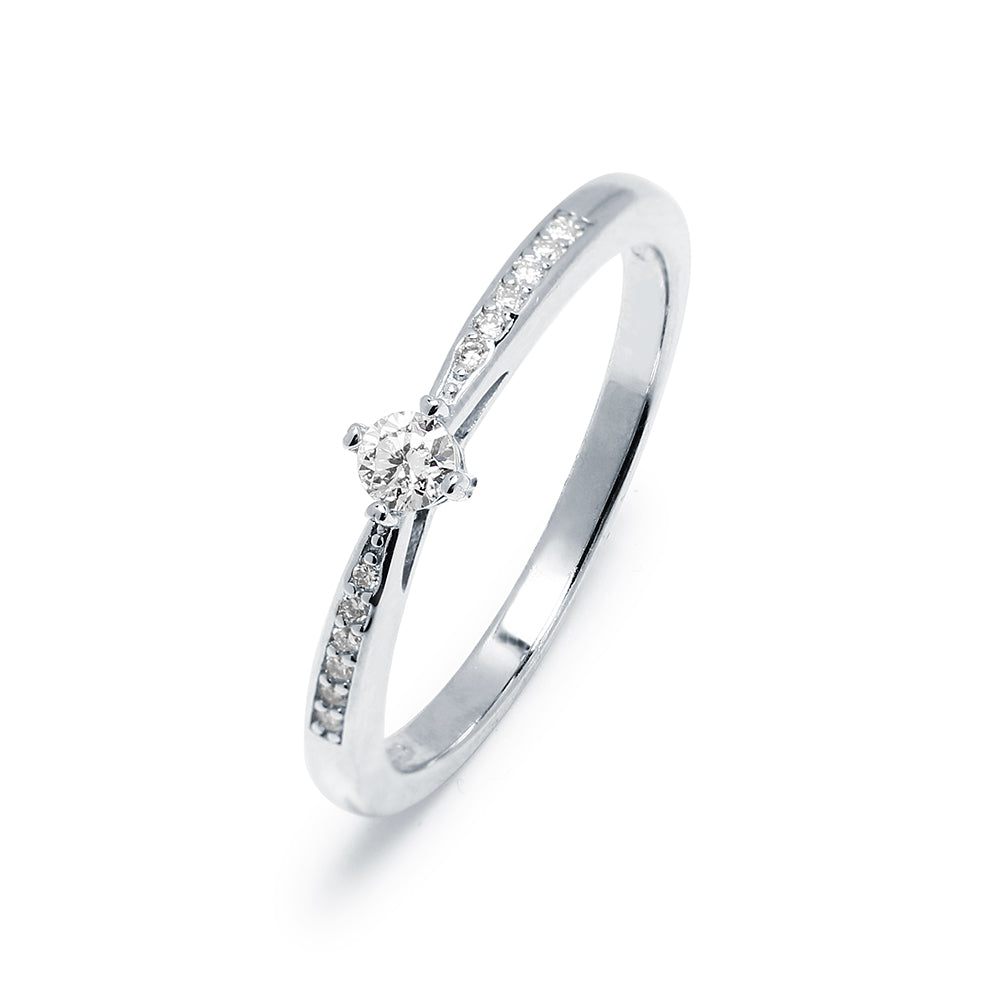 Anillo Americano Diamante de Laboratorio Discreto en Plata 925
