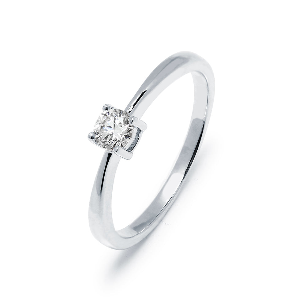 Anillo Solitario Diamante de Laboratorio Elegante en Plata 925