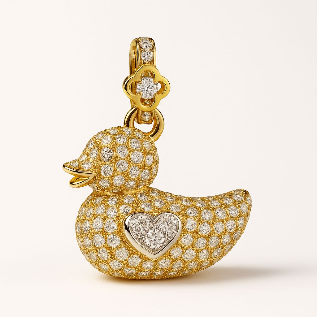 Colgante Mamá Pata Pavé Personalizable