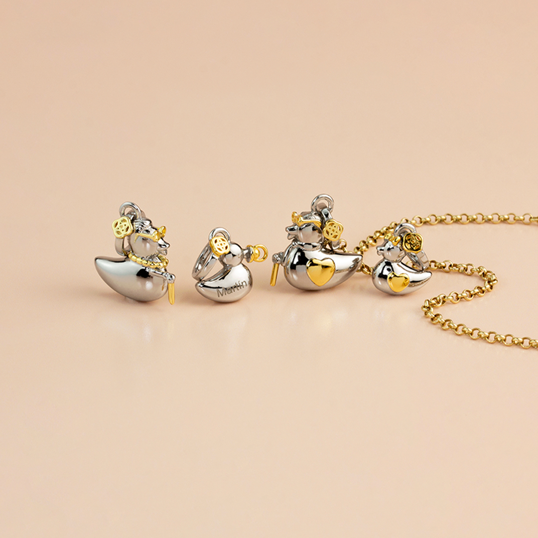 Colgante Abuelo Pato personalizado con grabado Plata 925