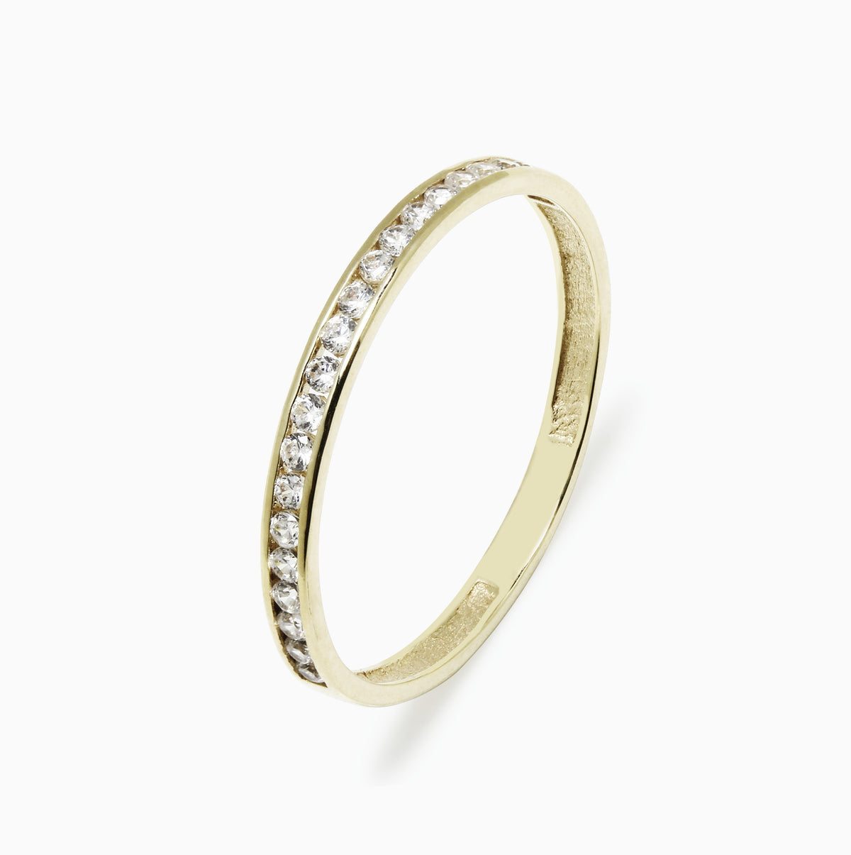 Anillo Media Alianza de Oro 9K con Mensaje Grabado