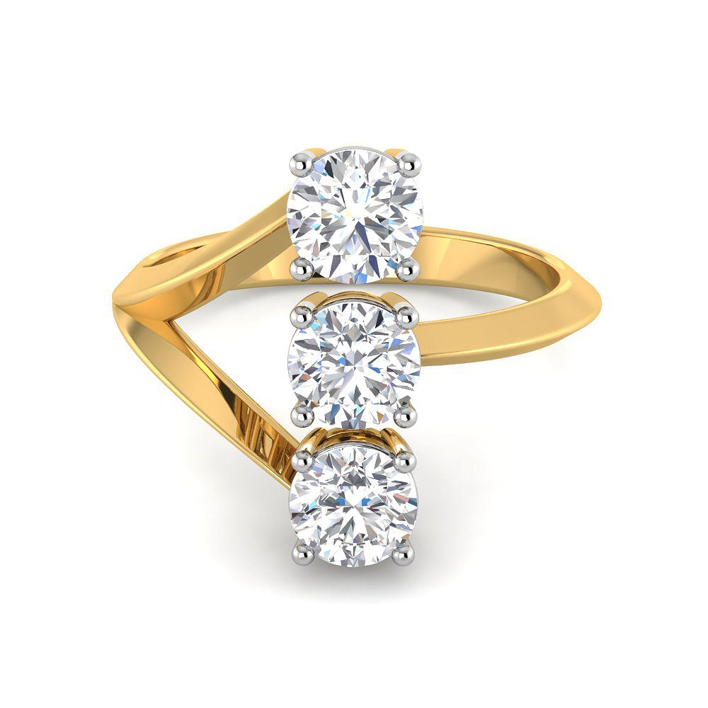 Anillo con 3 Diamantes de Laboratorio en Plata 925