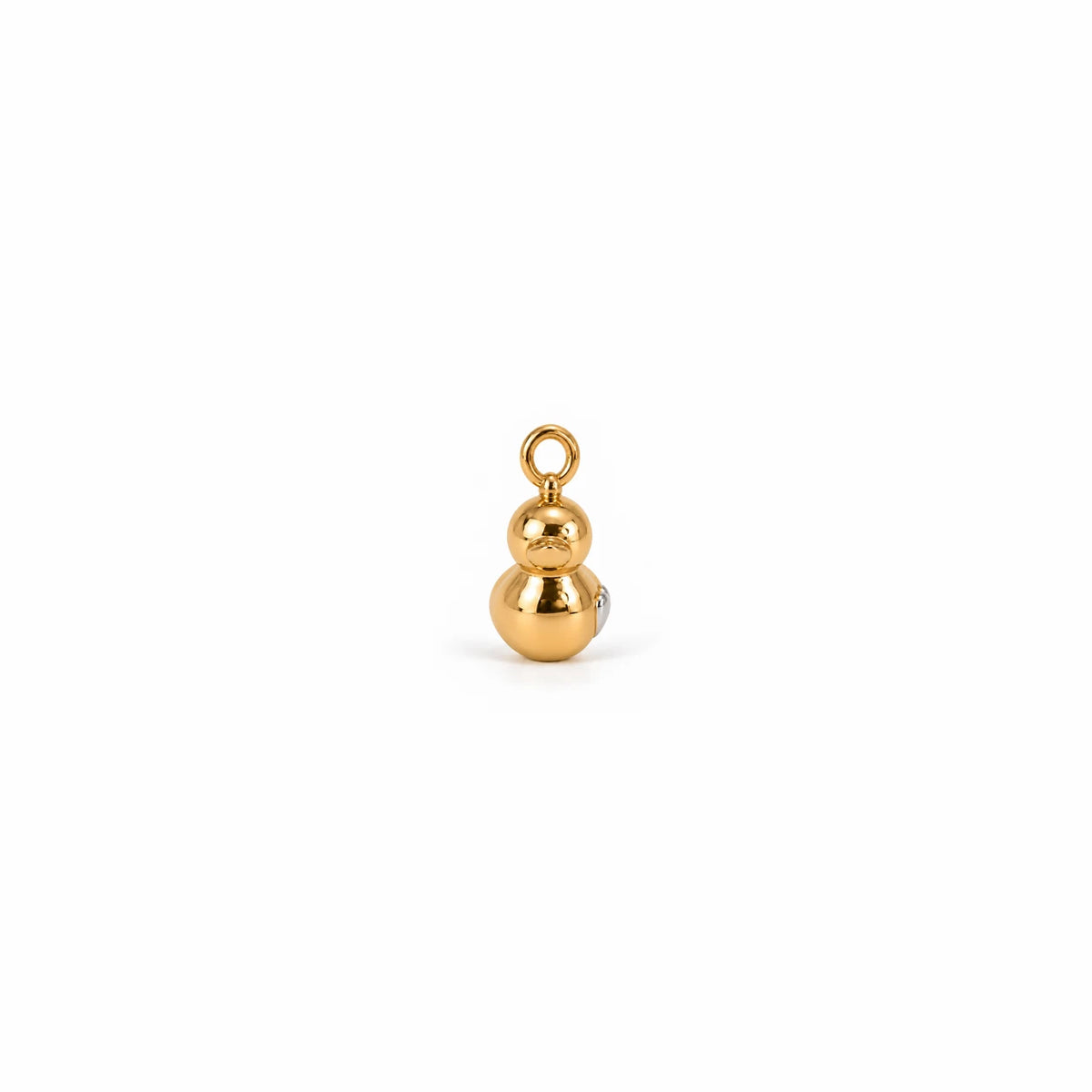 Colgante Patito de oro 9K de 9 mm, vista frontal con anilla – Customima