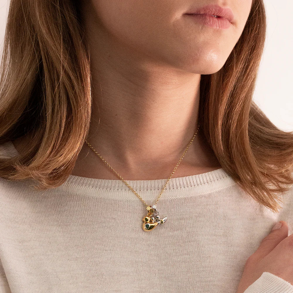 Collar Patitos Plata