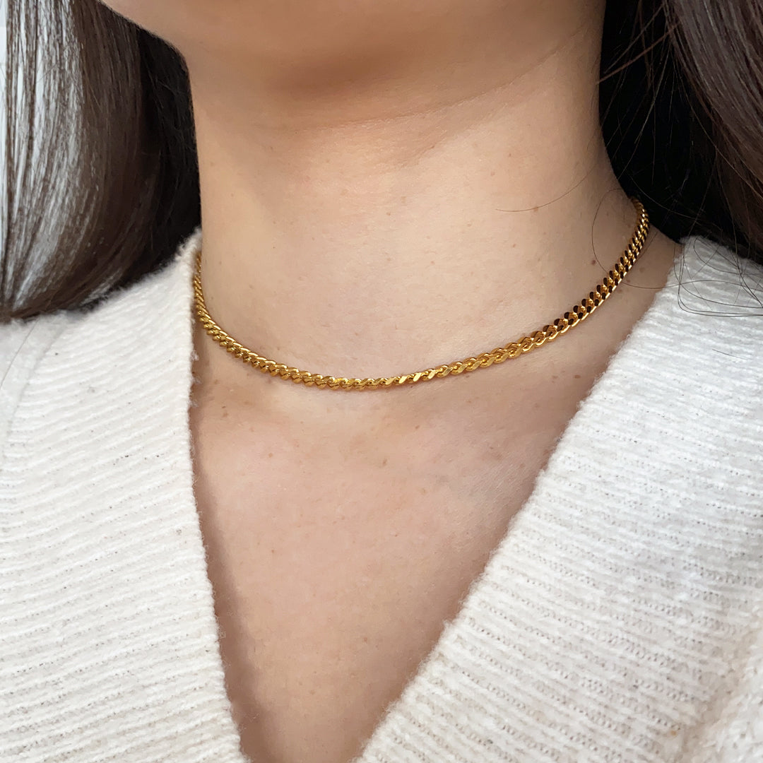 Cadena Barbada Mujer Acero 32cm