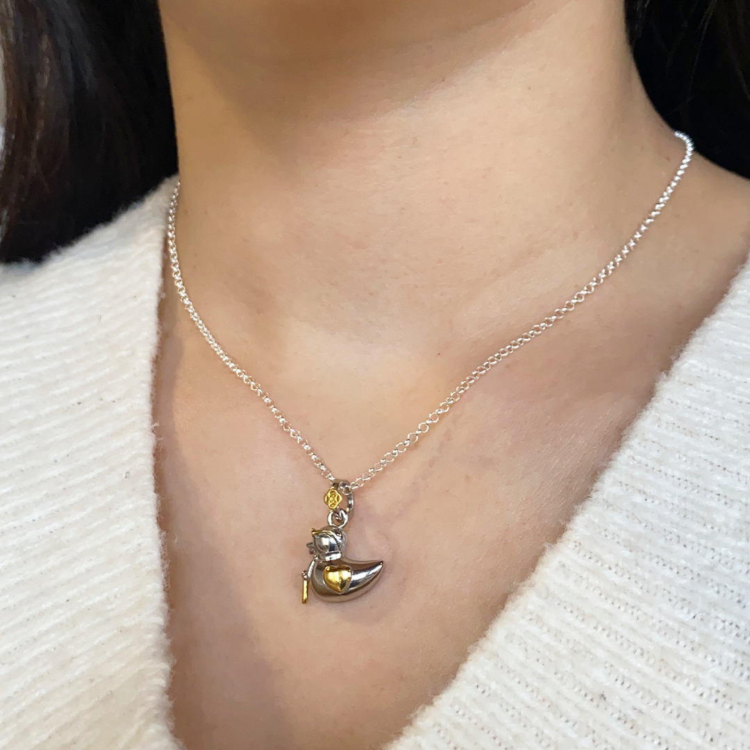 Colgante Abuelo Pato personalizado con grabado Plata 925